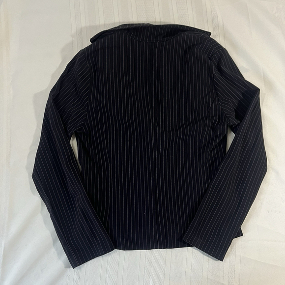 FE USA Business Casual Black Pinstripe One Button Blazer Medium - Picture 8 of 9